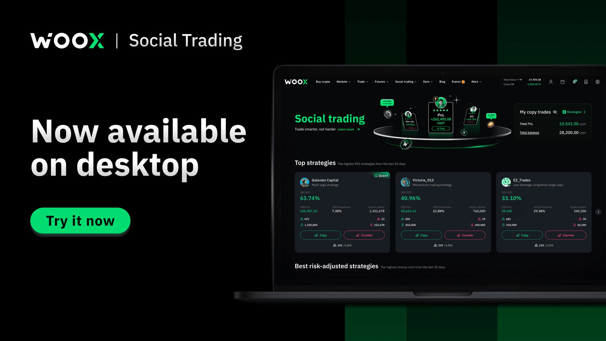 WOO X Social Trading feature is now on the Desktop