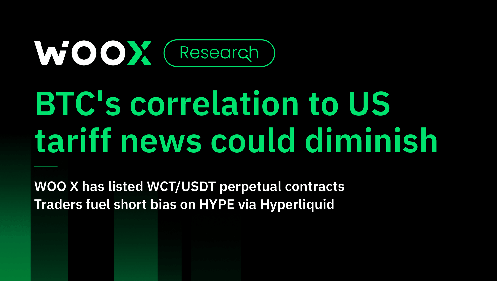 BTC's correlation to US tariff news could diminish